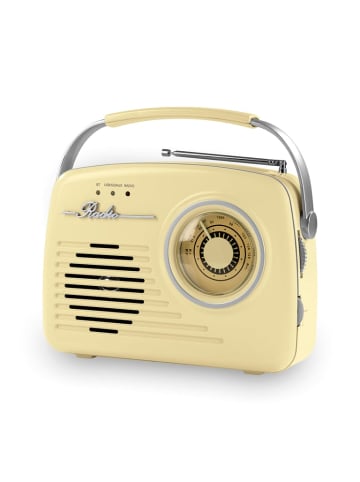 EASYmaxx Radio Retro 6V in Vanille Küchenradio