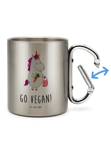 Mr. & Mrs. Panda Thermobecher Einhorn Vegan mit Spruch in Silber