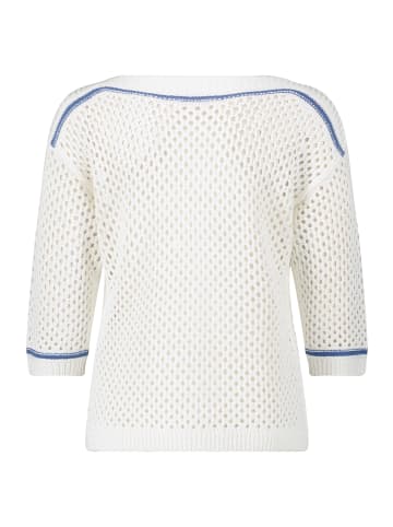 Betty Barclay Lochstrick-Pullover mit Strickdetails in Patch White/Blue