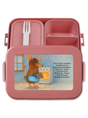Mr. & Mrs. Panda Lunch Box Maus Kekse Design mit Spruch in Rot Pastell
