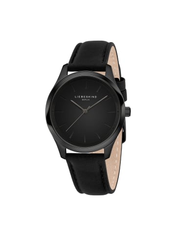 LIEBESKIND BERLIN Armbanduhr Round Staple Leather in schwarz