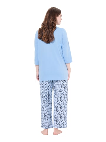 Ulla Popken Pyjama in hellblau