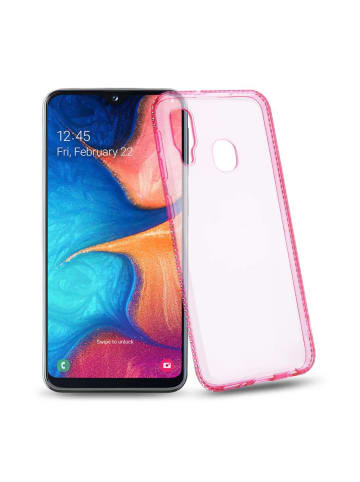 cadorabo Hülle für Samsung Galaxy A10e / A20e Strass Design in TRANSPARENT ROSA