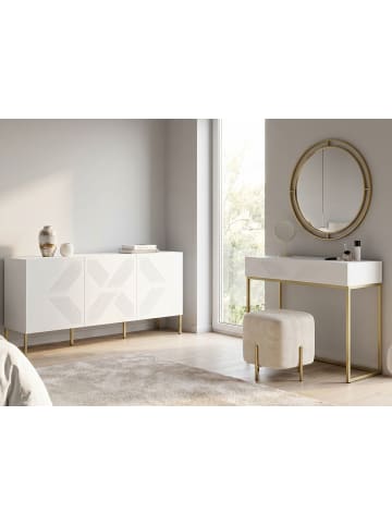 Feldmann-Wohnen Schlafzimmer-Set 2-teilig Clearing weiß / gold 262 / 40 / 78cm