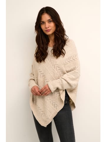 Cream Poncho CRHoliday Loose fit in Oat melange