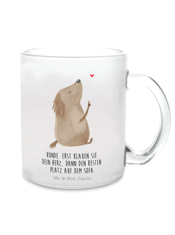 Mr. & Mrs. Panda Teetasse Hund Liebe mit Spruch in Transparent