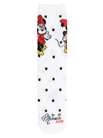 Disney 2er Pack Disney Minnie Mouse Socken Sneaker Strümpfe in weiß/grau