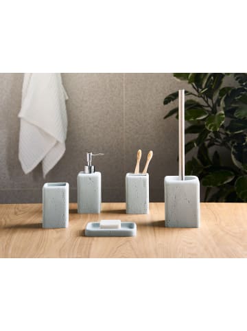Beliani 5-tlg Badezimmer-Zubehör VILCANOTA in Grau/Silber
