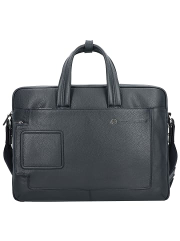 Piquadro Aktentasche Leder 44 cm Laptopfach in dunkelblau