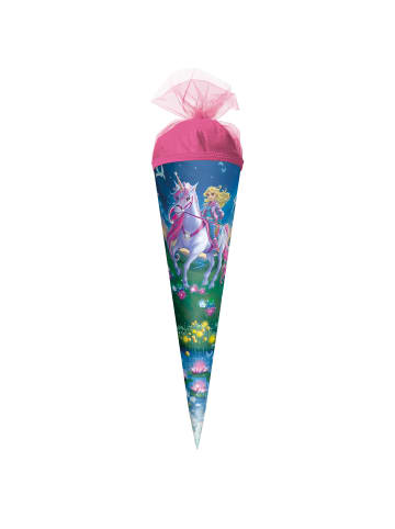 Geschwister-Schultüte klein 50 cm Magische Einhornreiterin in Bunt