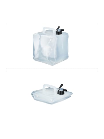 relaxdays 4 x Wasserkanister in Transparent/ Schwarz - 10 Liter