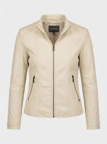 KOROSHI Damen-bikerjacke aus kunstleder in weiß
