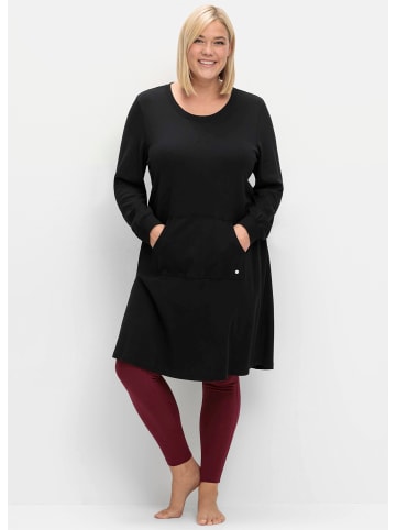 sheego Sweatkleid in schwarz