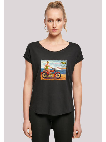 F4NT4STIC Long Cut T-Shirt BSA C15 Star 1962 Motorcycle Dockside Ad in schwarz