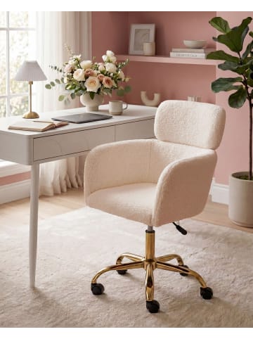 Beliani Bürostuhl ALENA in Beige/Gold - (W) 60 x (H) 84 x (L) 60 cm