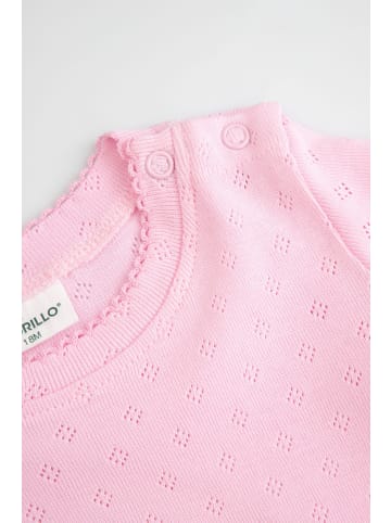 Coccodrillo Gehäkelter Body mit kurzen Ärmeln in gedämpftes Rosa