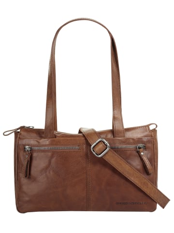 SPIKES & SPARROW Handtasche echt Leder in cognac