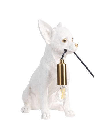 Beliani Tischleuchten ROCCO in Weiß/Messing - (W) 17 x (H) 32 x (L) 25 cm