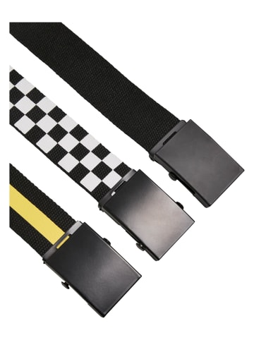 Urban Classics Urban Classics Unisex Belts Trio in black/white/yellow