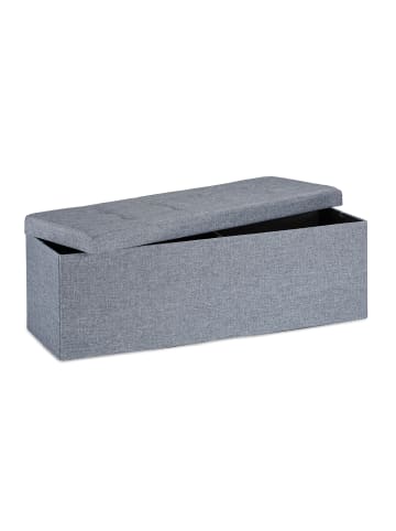 relaxdays Faltbare Sitzbank in Dunkelgrau - (B)114 x (H)38 x (T)38 cm