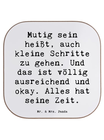 Mr. & Mrs. Panda Tischuntersetzer Spruch Selbstvertrauen stärken... in Weiß