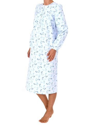 NORMANN Finett Nachthemd Knopfleiste am Hals - 37480 in blau
