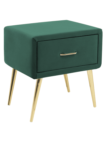 Beliani Nachttisch FLAYAT in Grün/Gold - (W) 46 x (H) 49 x (L) 38 cm