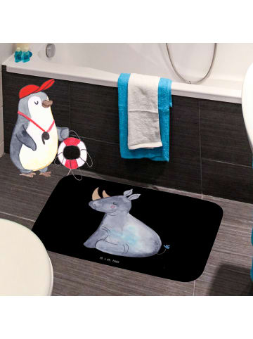 Mr. & Mrs. Panda Badvorleger Einhorn Nashorn ohne Spruch in Schwarz