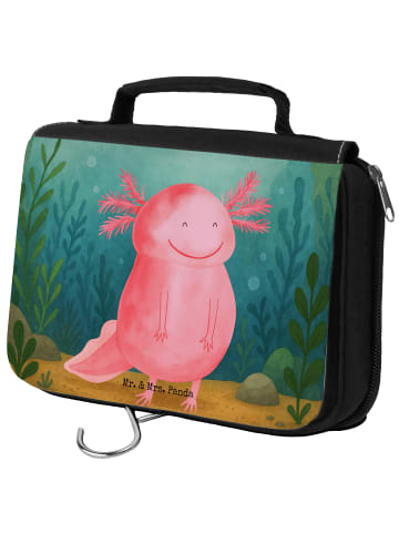 Mr. & Mrs. Panda Schminktasche Axolotl Glücklich Design ohne Spruch in Weiß