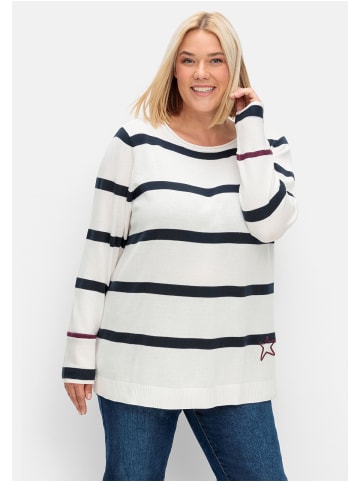 sheego Gestreifter Pullover in offwhite gestreift