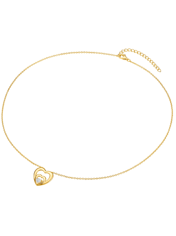 Rafaela Donata Halskette Herz aus Sterling Silber mit Zirkonia in gelbgold