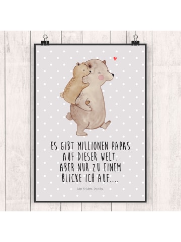 Mr. & Mrs. Panda Poster Papa Bär mit Spruch in Grau Pastell