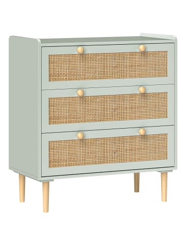 HOMCOM Kommode-80L x 40B x 87,5H cm-Grün