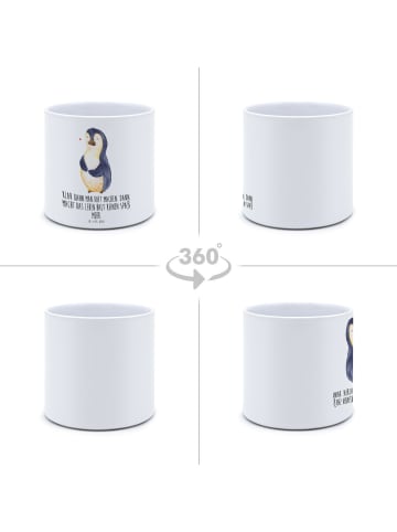 Mr. & Mrs. Panda Pflanzkübel Pinguin Diät mit Spruch in Weiß