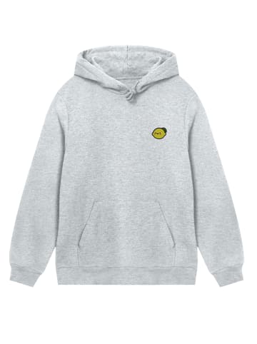 F4NT4STIC Hoodie Lemon Cute Face Bestickt in grau meliert