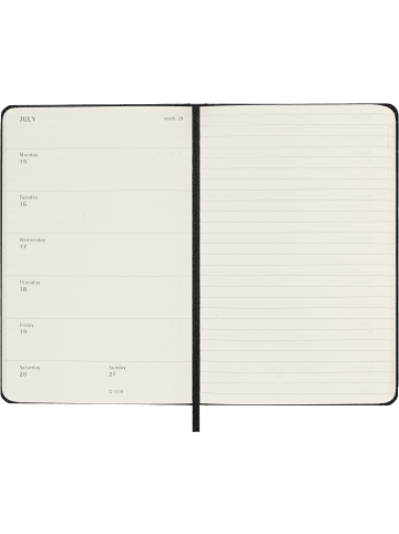 Moleskine 12 Monate Wochen Notizkalender 2024, Fester Einband in Schwarz