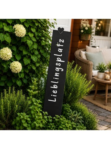 UNUS Gartenschild Lieblingsplatz in Schwarz
