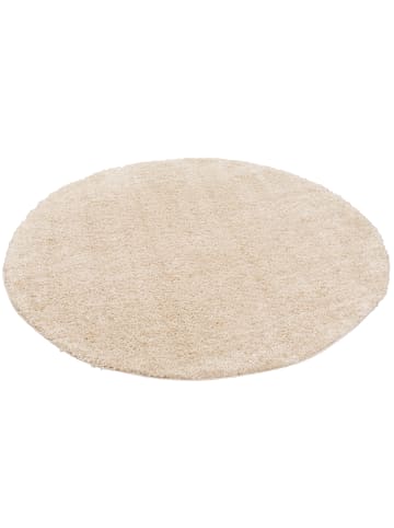 Pergamon Hochflor Langflor Teppich Aloha Rund in Beige
