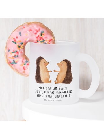 Mr. & Mrs. Panda Große Teetasse Igel Liebe mit Spruch in Transparent