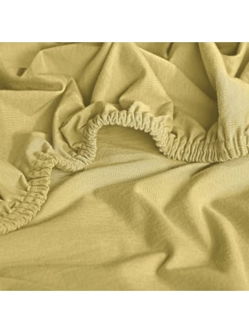 Erwin Müller Single-Jersey Boxspringbett-Spannbettlaken Freising in hellgelb