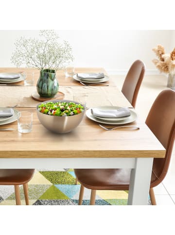 relaxdays 3 x Servierschüssel in Gold/ Silber - (H)12,5 x Ø 25 cm