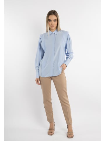 DreiMaster Klassik Damen Langarmbluse in Hellblau