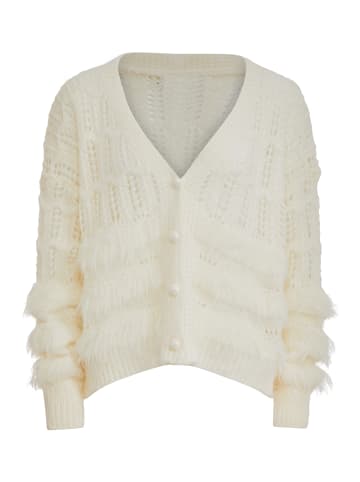 Poomi Damen Strickjacke in Wollweiss