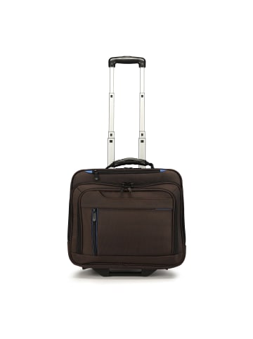 Dermata 2-Rollen Businesstrolley 42  cm Laptopfach in braun