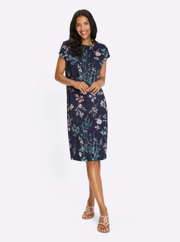 Sieh an! Jerseykleid in marine-hellrosé-bedruckt