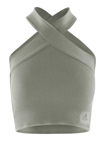 adidas Bustier HALTER BRALETTE in oliv