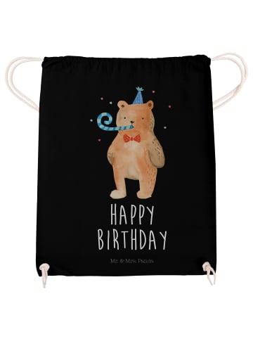 Mr. & Mrs. Panda Jutebeutel Bär Geburtstag mit Spruch in Schwarz