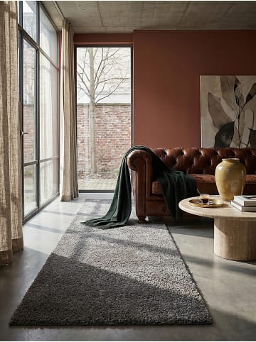 KADIMA DESIGN Hochflor-Teppich Flauschig DIADEM Wohnzimmer Modern Wohnlich in Dunkelgrau