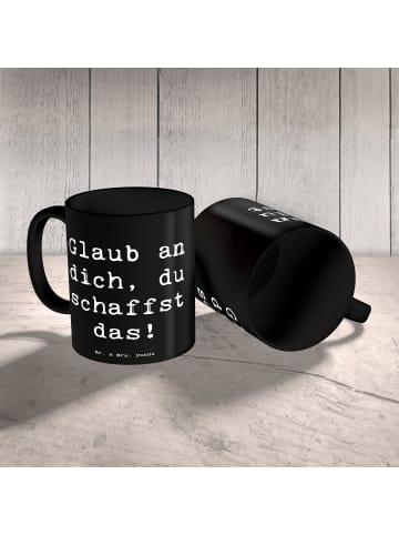 Mr. & Mrs. Panda Kaffeebecher Spruch Schulanfang Glaube mit Spruch in Schwarz