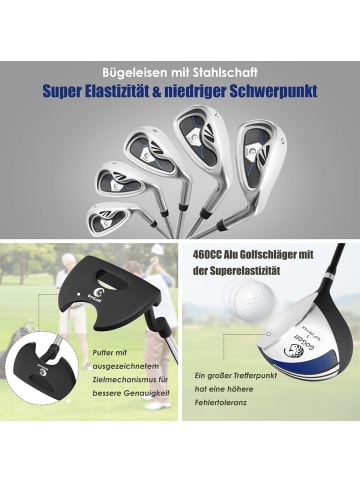 COSTWAY Golfschläger 10tlg. Set Herren in Blau